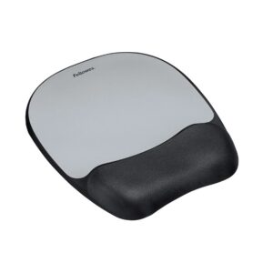Fellowes MEMORY FOAM MOUSEPAD WRIST SUPPORT - SILVER STREAK