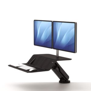 Fellowes LOTUS RT SIT-STAND WORKSTATION - BLACK / GREY (for Dual Monitor)