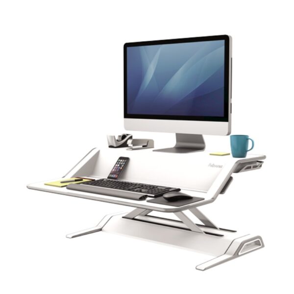 Fellowes Lotus Rt Sit Stand Workstation Black Grey For Single