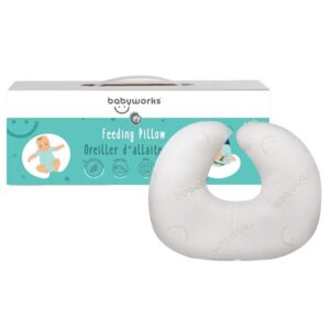 Baby works - Feeding Pillow With Memory Foam Top & Bottom Layer & Bamboo Pillowcase (Removable) - White