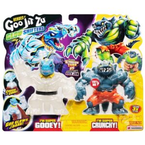 Heroes of Goo Jit Zu Glow Shifters - Versus Pack, Ultraglow Tyro VS Shadowclaw Rock Jaw.