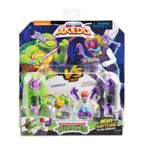Akedo Teenage Mutant Ninja Turtles Donatello vs Baxter Stockman Mini Figure Set - 2pk